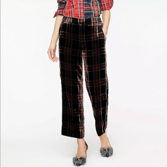 J. Crew Pants - j.crew• peyton velvet tartan pants